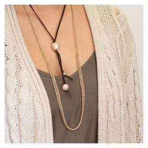 🆕Chan Luu Pearl & Leather Necklace